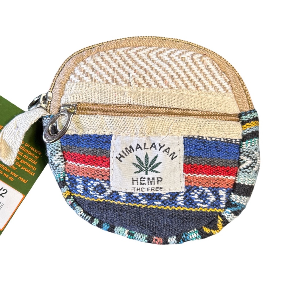 Himalayan Hemp Round Zip Coin Pouch